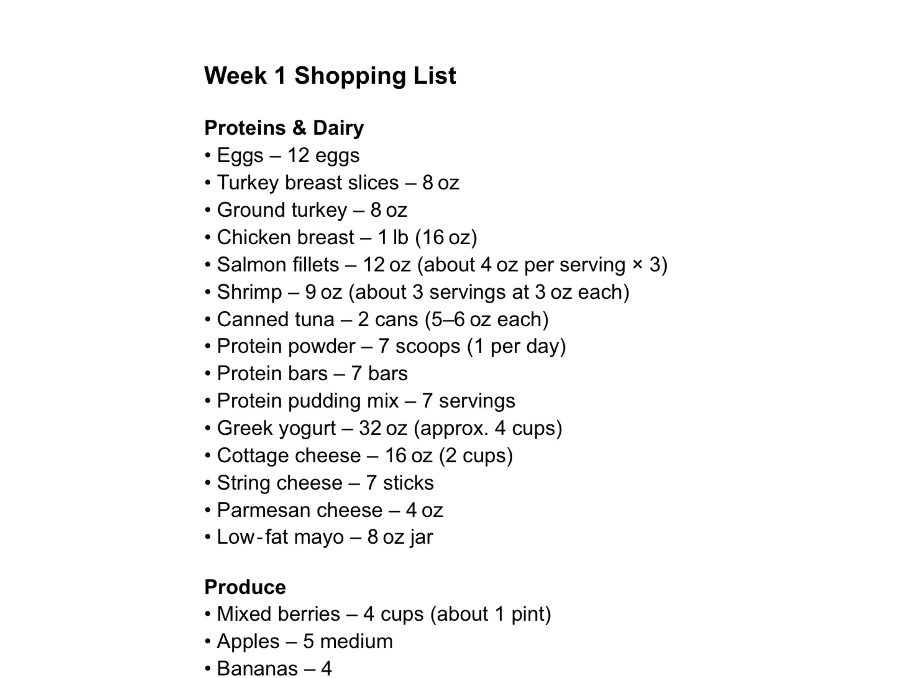 Bariatric Meal Plan Printable PDF, Gastric Bypass Diet Meal Ideas with Recipes + Weekly Shopping Lists